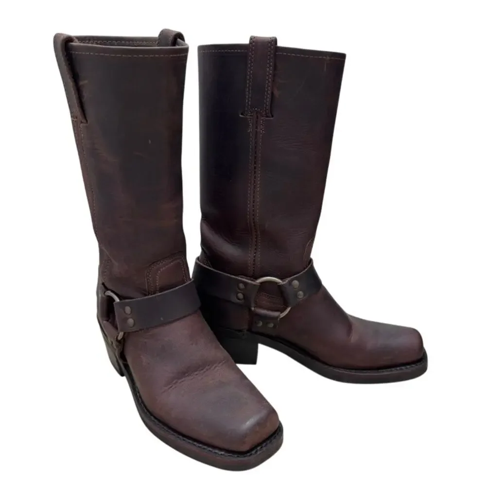 Frye Boots Harness 12R Womens Size 6.5 Brown Smoke